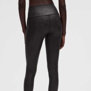 NWT Lululemon Wunder Train High-Rise Tight 25" Matte Foil Matte Shine Black Sz 6